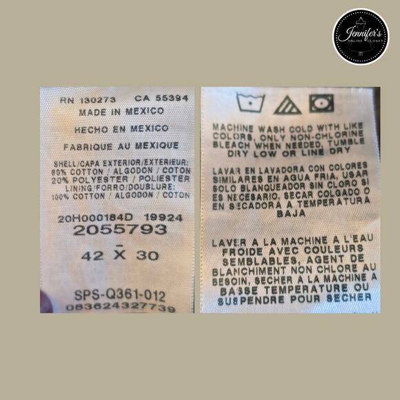 Lee Men's Brown/Green Relaxed Fit Plaid Flannel Lined Pants Size 42 x 30 - Picture 7 of 9